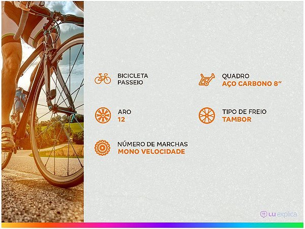 Bicicleta Infantil Track & Bikes Arco Íris Aro 12 com Rodinhas
