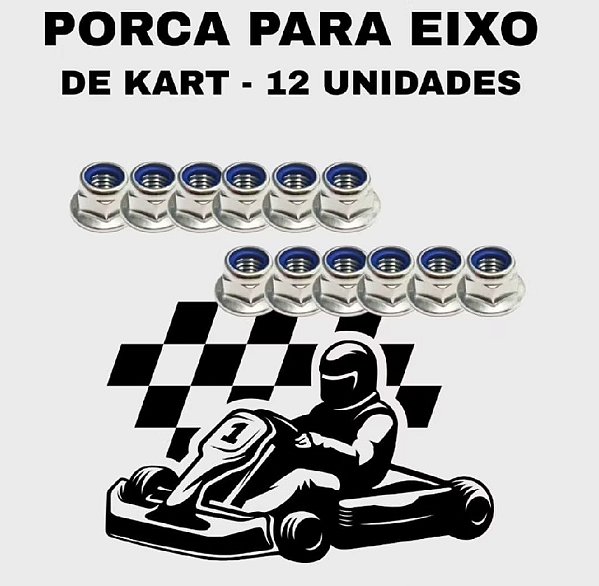 Porca Flangeada Travante M8 para Eixo de Kart