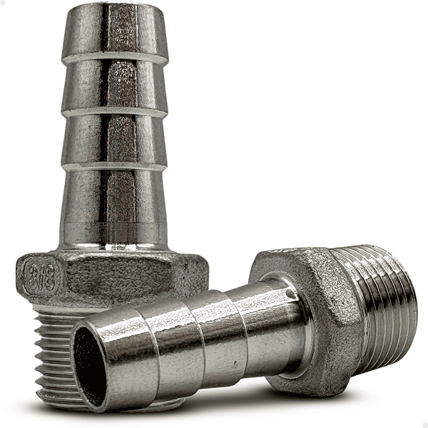 Conexão Inox 316 Espigão 3/8" - Rosca 3/8" BSP