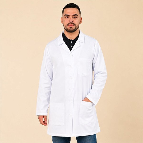 Jaleco Masculino Gabardine Branco Sênior Uniformes