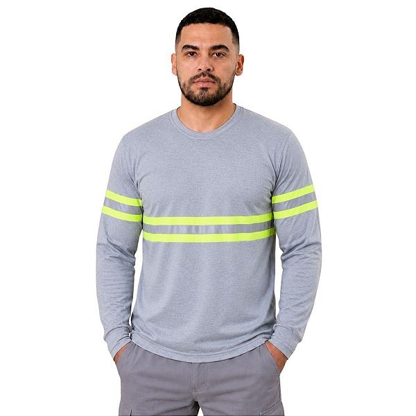 Camiseta Manga Longa Com Faixa Refletiva