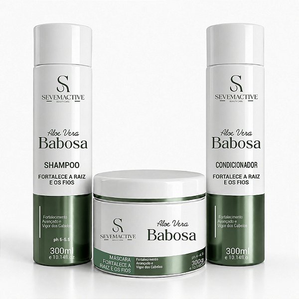 KIT HOMECARE BABOSA SHAMPOO 300ML + COND 300ML + MÁSC 300G