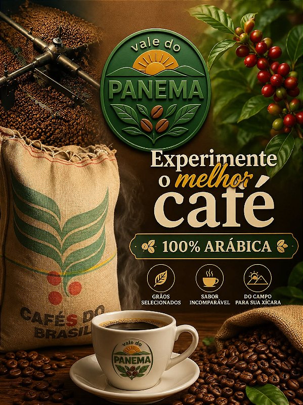 Café Especial Vale do Panema 100% Arábica - Torra Média Clara - Pacote de 1kg
