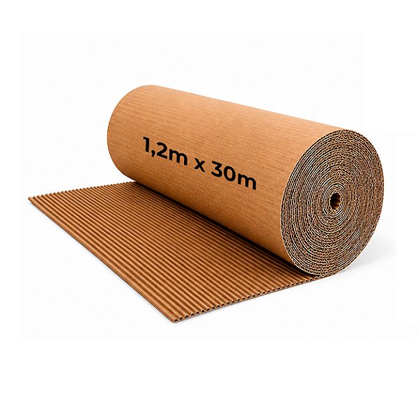 Bobina de Papelão Ondulado Kraft 1,2m x 30m