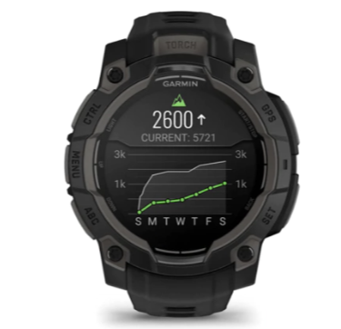 Relógio Garmin Instinct 3 Amoled 45 mm, Preto com pulseira de silicone Preta PN: 010-02936-00