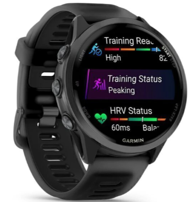 Monitor Cardíaco de Pulso com GPS Garmin Forerunner 570 42mm Cinza ardósia com pulseira translúcida preta 010-02970-00