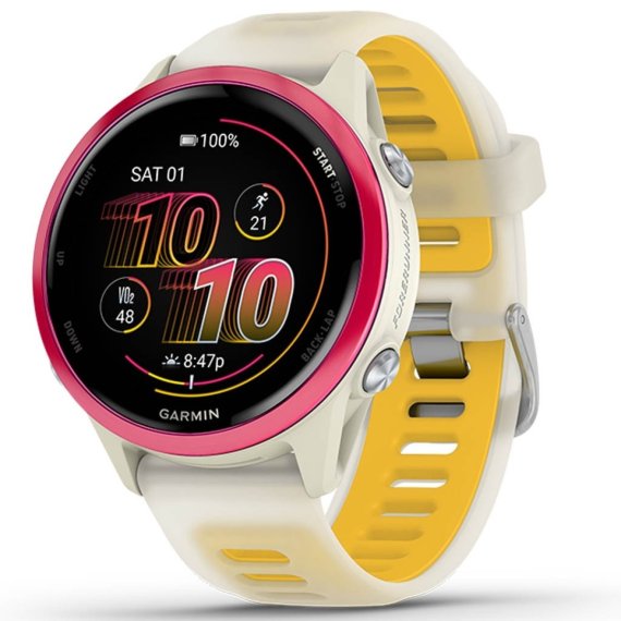 Relógio Garmin Forerunner 570 - 47 mm Amarelo e Marfim/Turquesa