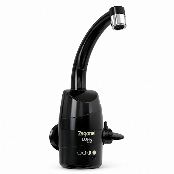 Torneira Elétrica Zagonel Luna Black 4 Temperaturas de Parede Preta 5.500W 220V