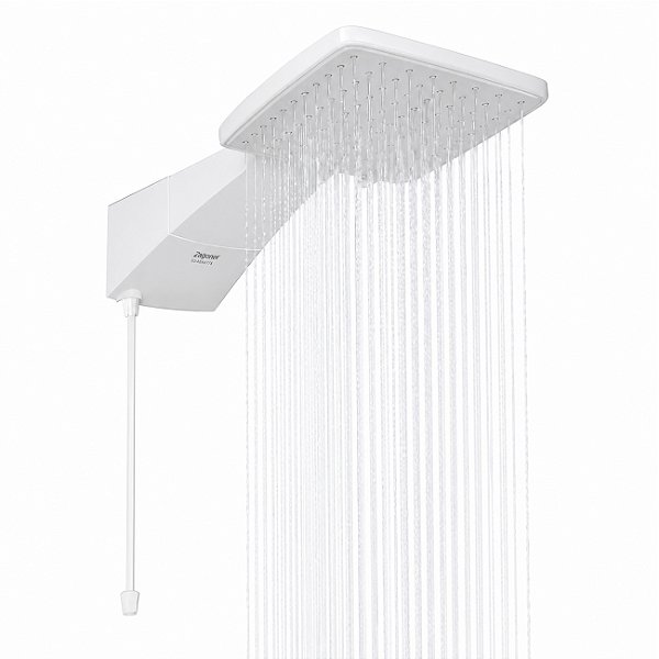 Ducha Eletrônica Zagonel Quadratta Branca 7.700W 220V com Controle de Temperatura