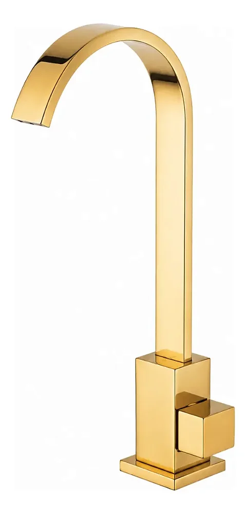 Torneira Lavatório Gmc Madrid 6398 Gold Bica Alta Gold Acetinado