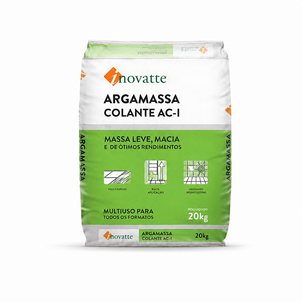 Argamassa Colante AC-I Inovatte 20 kg Cinza para Cerâmicas Internas