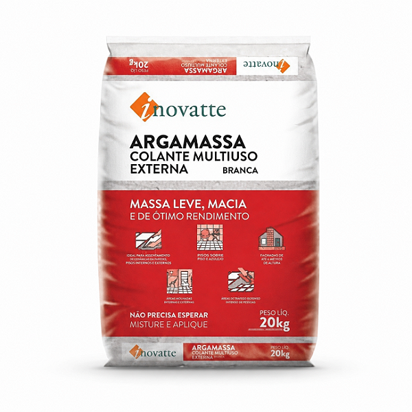 Argamassa Colante Multiuso Externa Branca Inovatte 20 kg