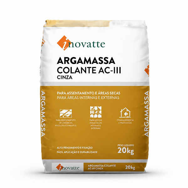 Argamassa Colante AC-III Cinza Inovatte 20 kg
