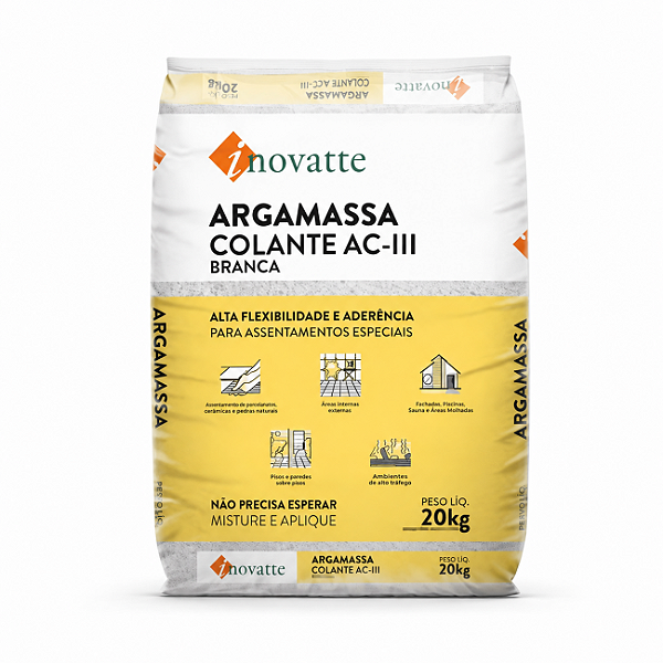 Argamassa Colante AC-III Branca Inovatte 20 kg