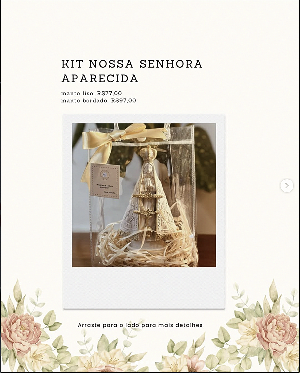 Nossa Senhora Aparecida manto liso