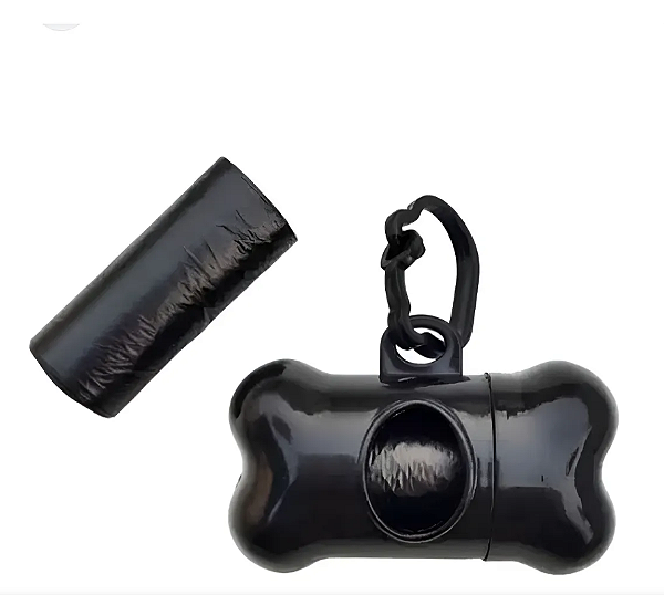 Kit Higiênico Pet Cata Caca Com 30 Refil Saquinhos - Preto