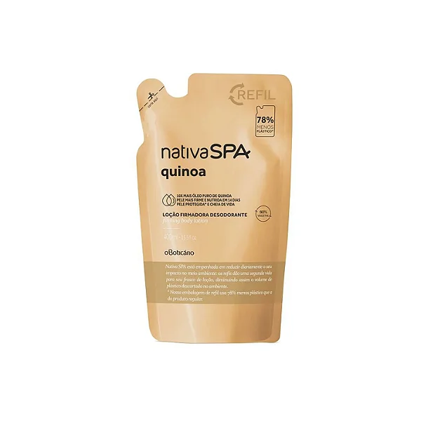 Refil Locão Firmadora Desodorante Hidratante Corporal Nativa Spa Quinoa 400Ml - Dsc