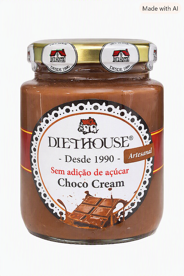 Choco Cream DietHouse – Creme de Chocolate Artesanal Sem Açúcar