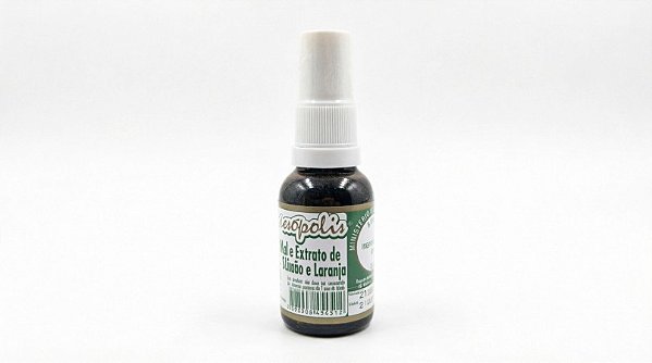 frasco spray da Teresópolis - Mel e Extrato de Própolis sabor Limão e Laranja (30ml)