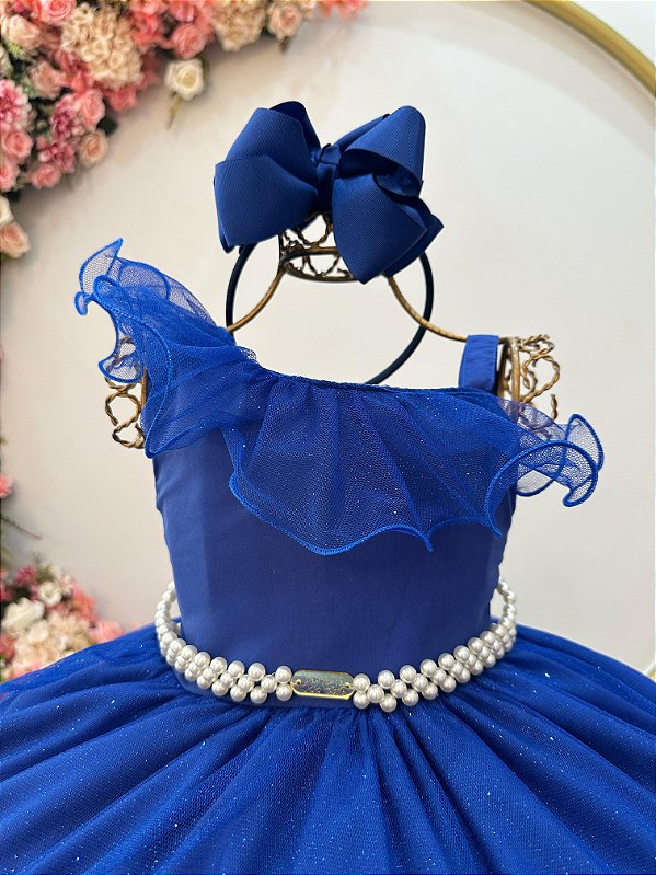 Vestido Infantil Longo Azul Royal Formaturas Daminhas