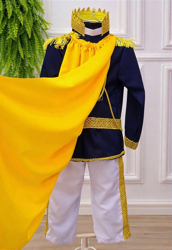 Conjunto Fantasia de Príncipe Azul Marinho Luxo Festas