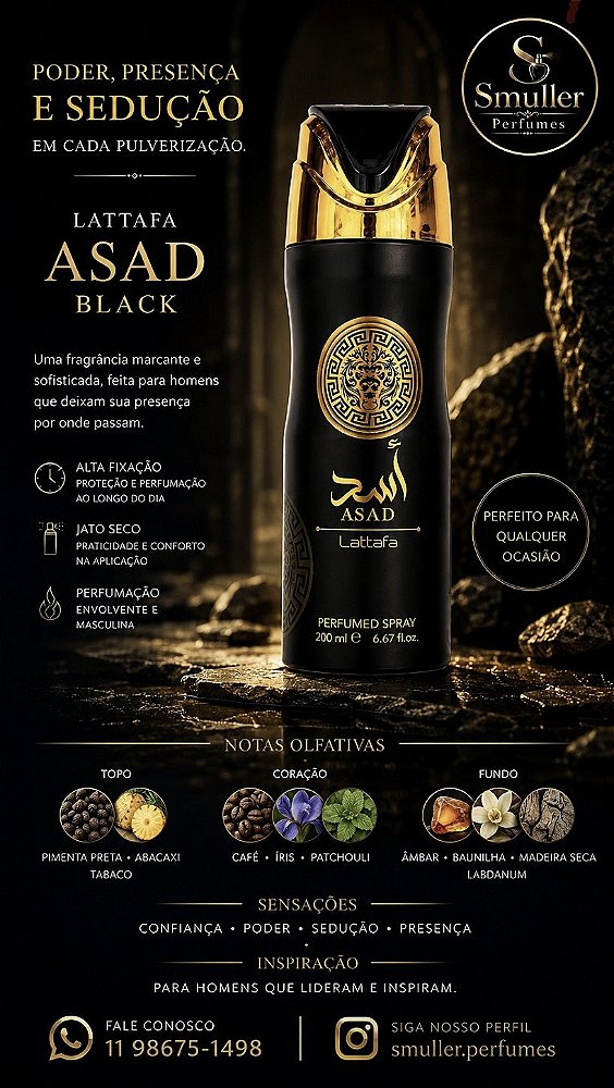 BODY SPRAY LATTAFA ASAD BLACK
