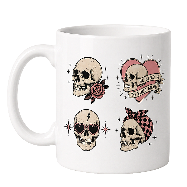 Caneca Porcelana Skull