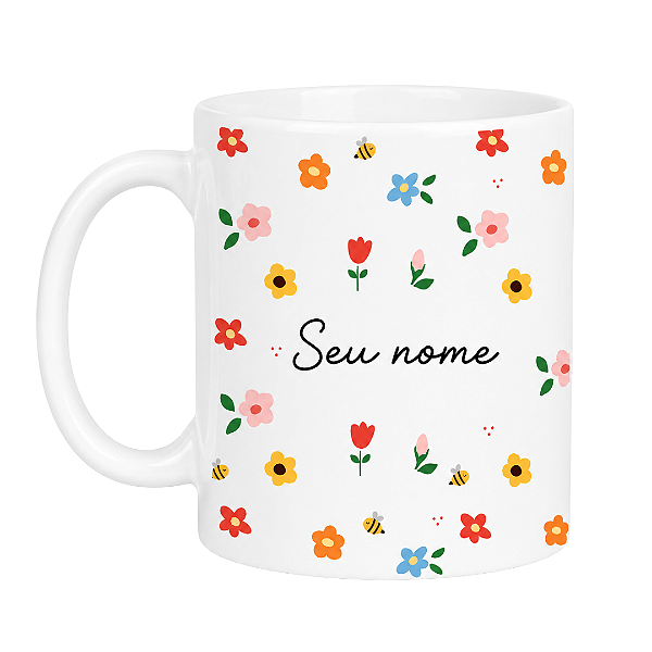 Caneca Eu vejo Flores Personalizada