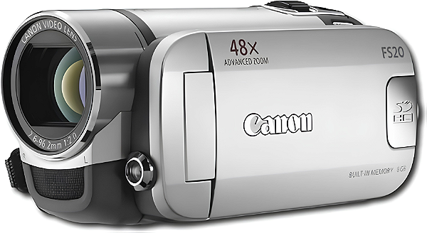 Filmadora Canon FS20 Zoom Avançado 48x Memória Interna 8GB + SDHC - Completa - Usada