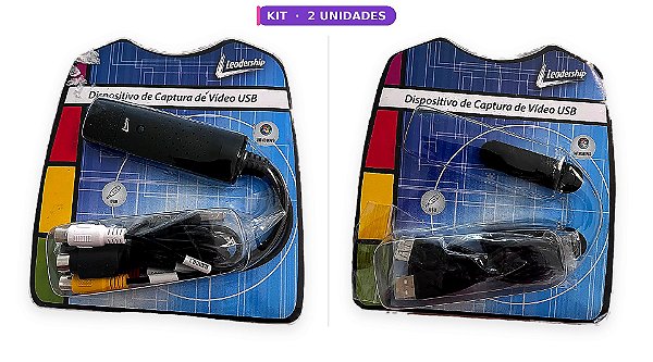 Kit com 2 Capturadoras de Vídeo USB Leadership — Converta VHS/Fitas para Digital — Lacrada na Caixa