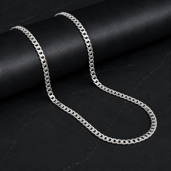 Corrente de Prata 925 Masculina Grumet de 6mm e 60cm