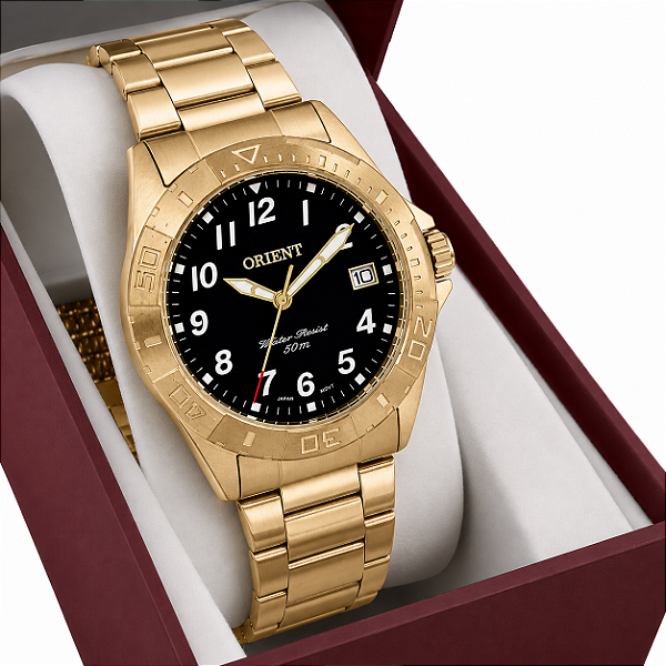 Relógio Masculino Orient Analógico Dourado MGSS1312-P2KX