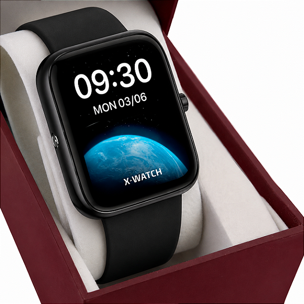 Relógio Smartwatch X-Watch Unissex Preto XSWUQPI010A-PXPX