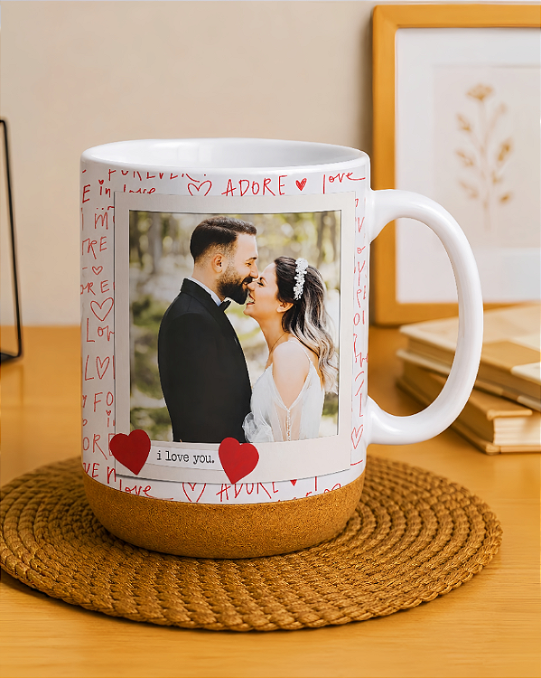 Caneca Personalizada com Foto “Tudo Faz Sentido Quando Estamos Juntos” | Porcelana 325 ml | 1 Unidade – Fenari