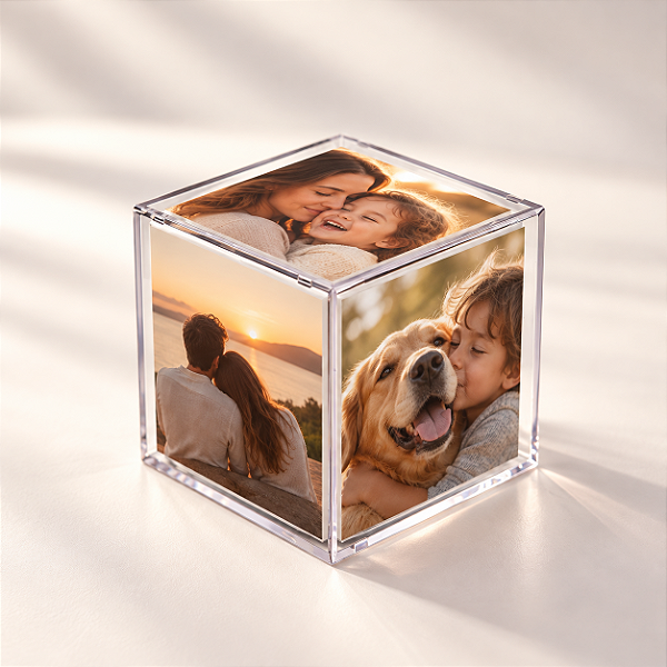 Cubo de Fotos Personalizado em Acrílico 6,5cm - 1 unidade - Fenari