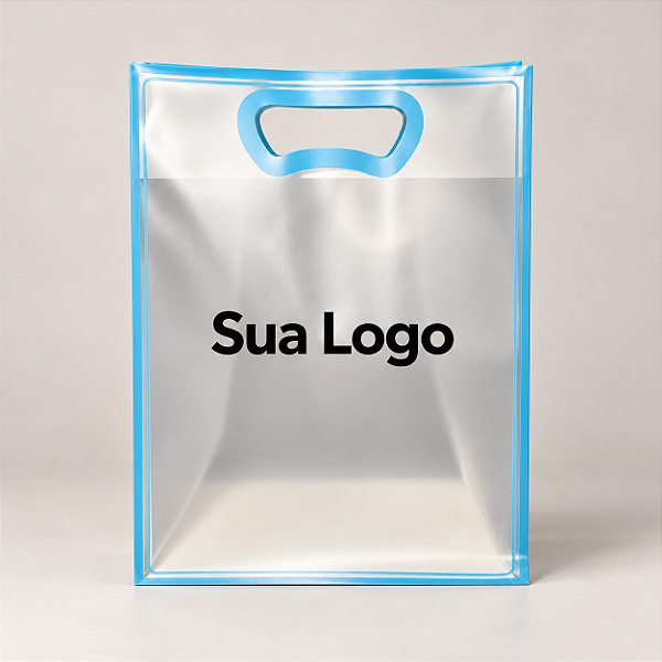 Sacola Fosca Azul Personalizada com Sua Logo 30x23x15cm - 1 unidade - Fenari