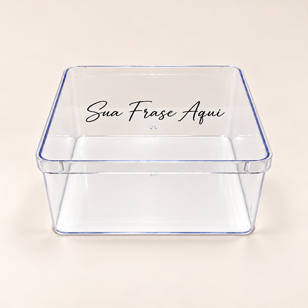 Caixa Acrílica Transparente Personalizada com Sua Frase 15x15x7cm - 1 unidade - Fenari