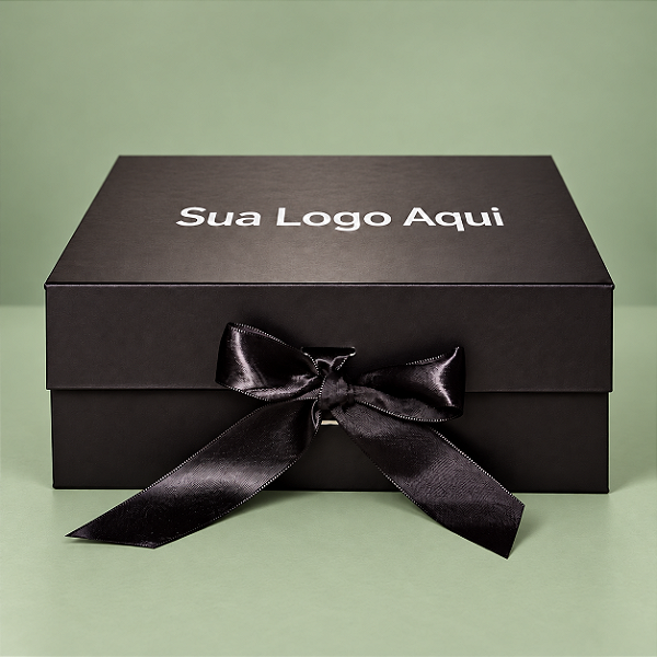 Caixa Preta Personalizada comSeu Logo Ímã e Fita - P - 1 unidade - Fenari