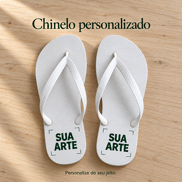 Chinelo Personalizado com a Sua Arte - 1 Par - Sob Encomenda - Fenari