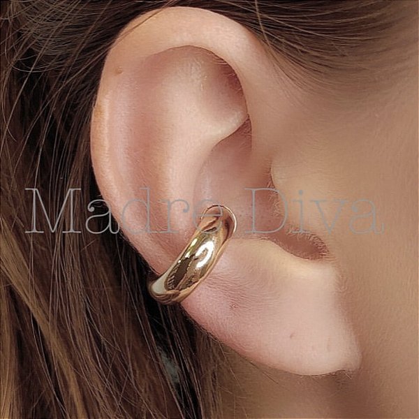 Brinco piercing tubo encaixe pressão ouro