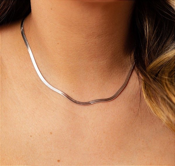 Colar laminada fita espinha de peixe