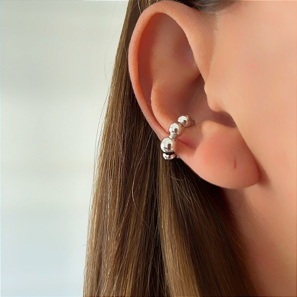 Brinco piercing pressão encaixe bolinha