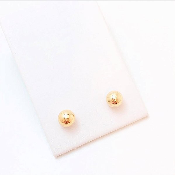 Brinco bolinha esfera banhado ouro semijoia