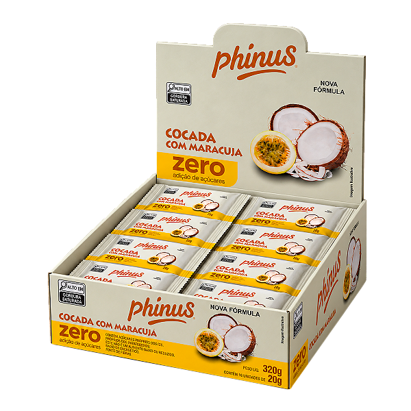 Cocada Com Maracuja Zero Açúcar - Caixa com 16 Unidades