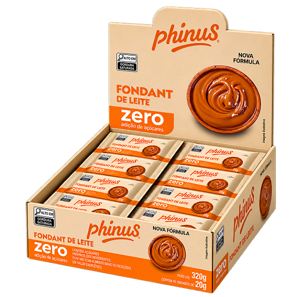 Fondant de Leite Zero Açúcar - Caixa com 16 Unidades