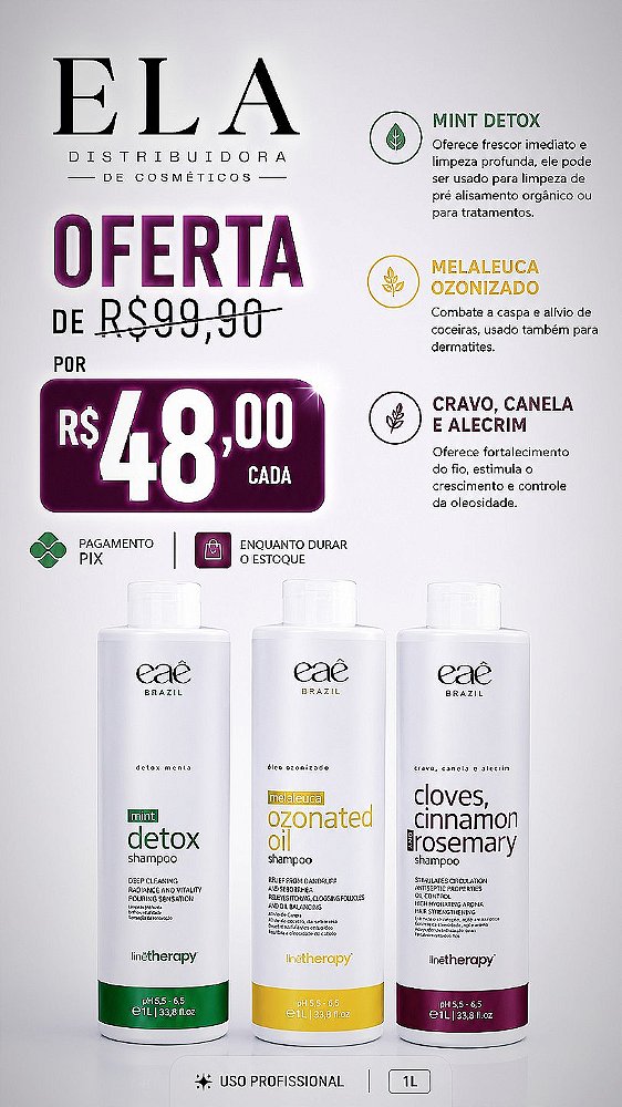 Shampoo terapia capilar 1L - Eaê