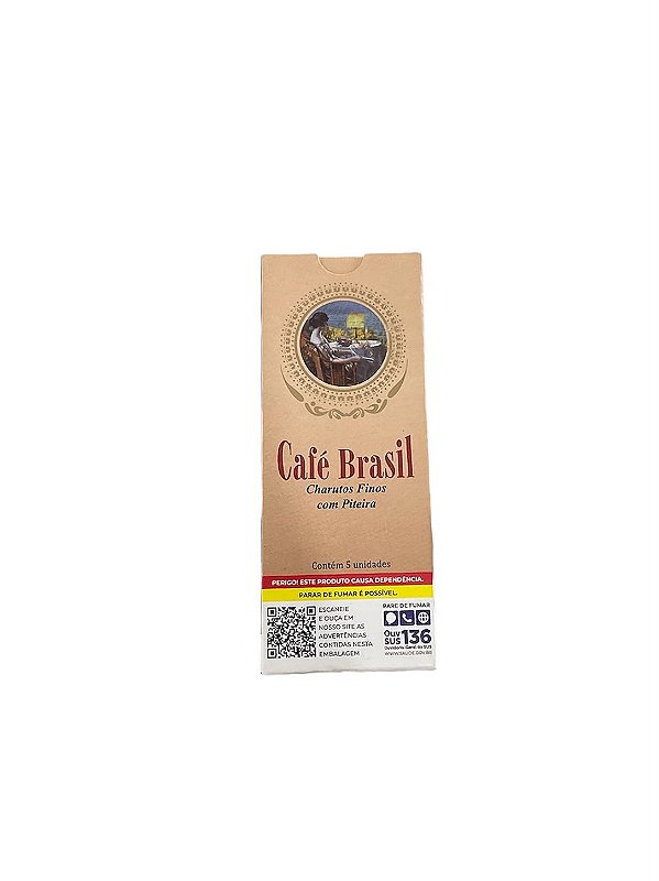 Cigarrilha Café Brasil Com Piteira Caixa Com 5 Unidades