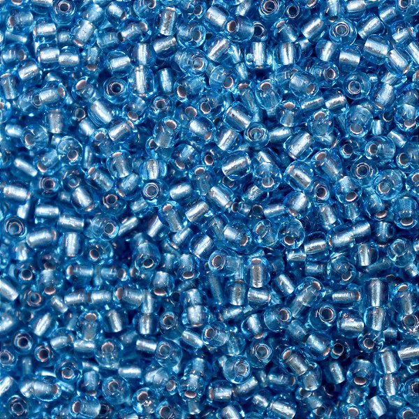 Miçanga Azul Claro Transparente 500g