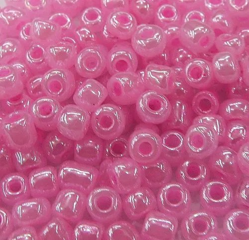 Miçanga Rosa Leitosa Pacote 500g