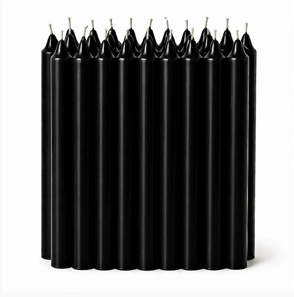 Vela Palito Preta 15 Unidades